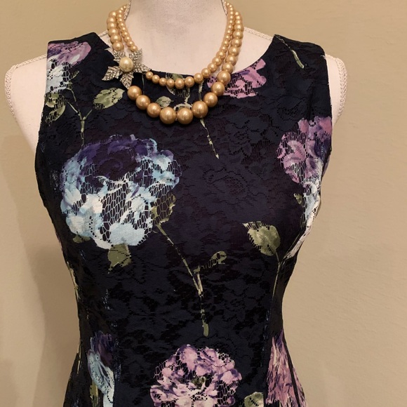 Danny and Nicole Navy Blue A-line Dress NWT Size 4 - Picture 3 of 9